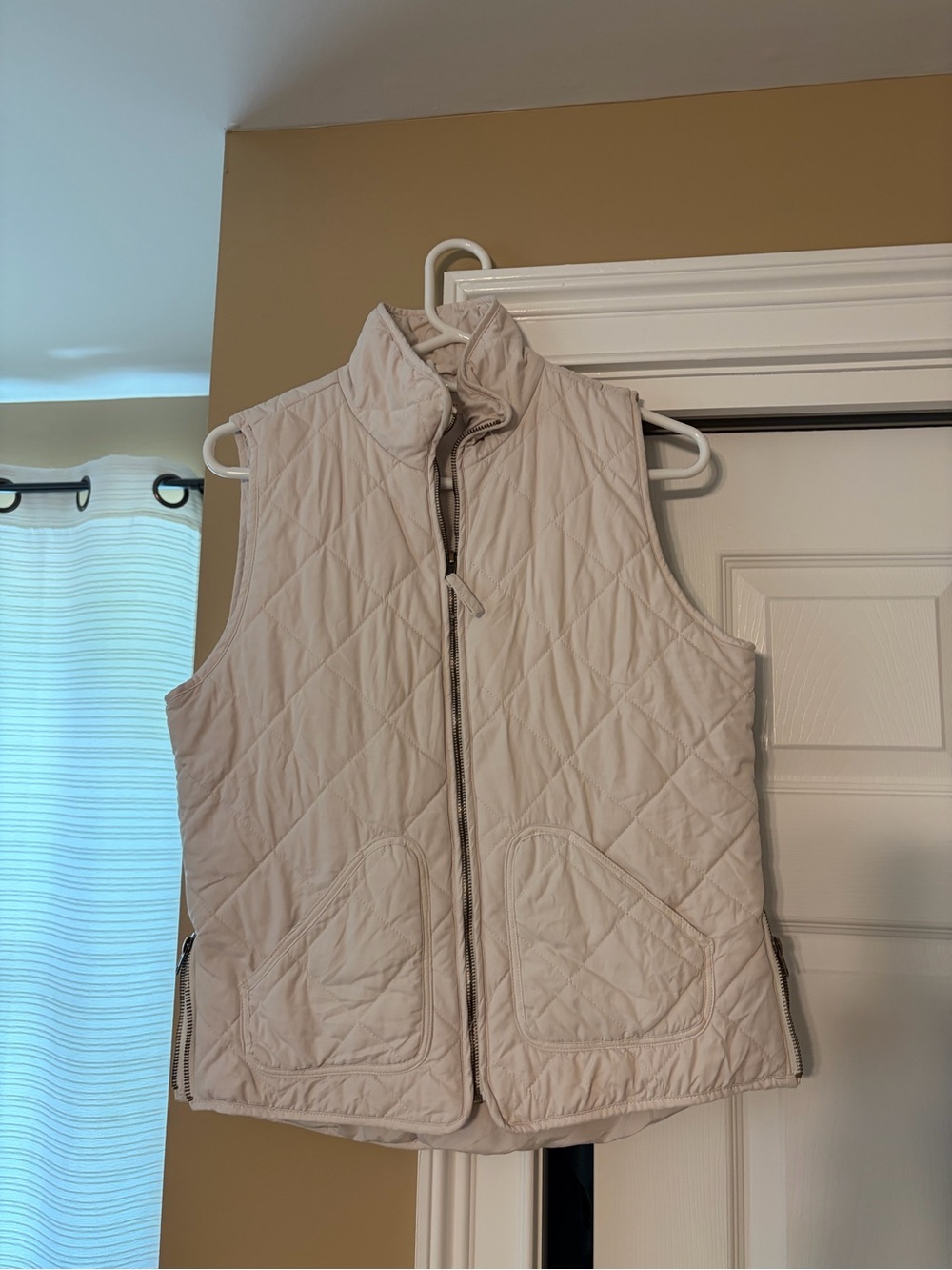 miami Quilted Cream Women's Vest - Sleeveless Stand Collar